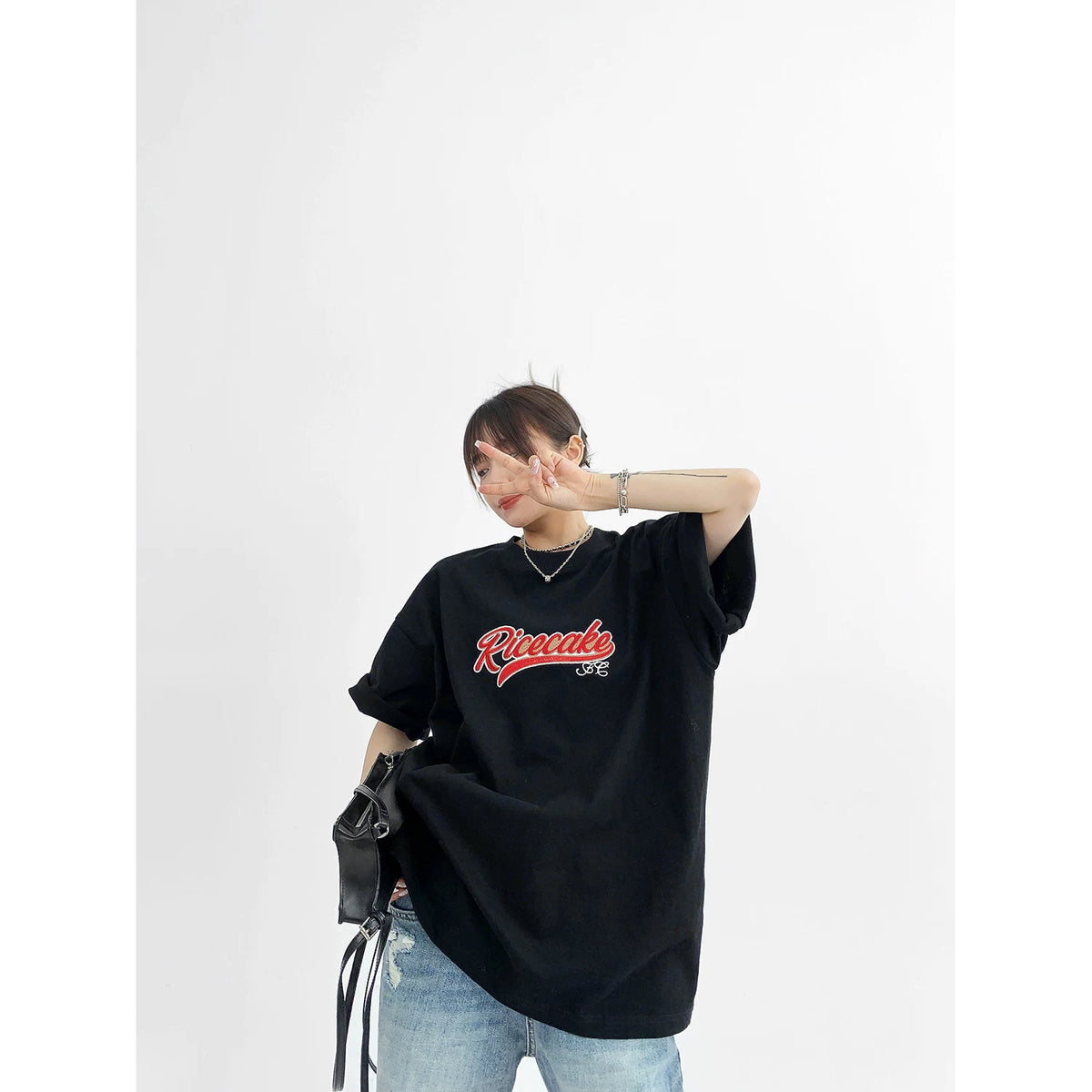 Logo Patch Oversize Short Sleeve T-Shirt