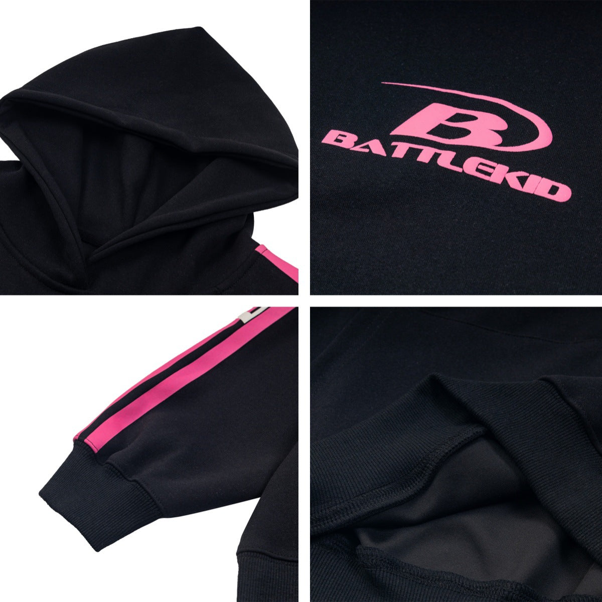 Striped Letter Oversize Pullover Hoodie