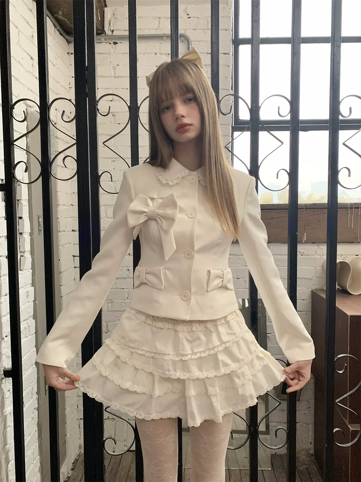 Original Lace Ruffle Short Skirt & Long Skirt