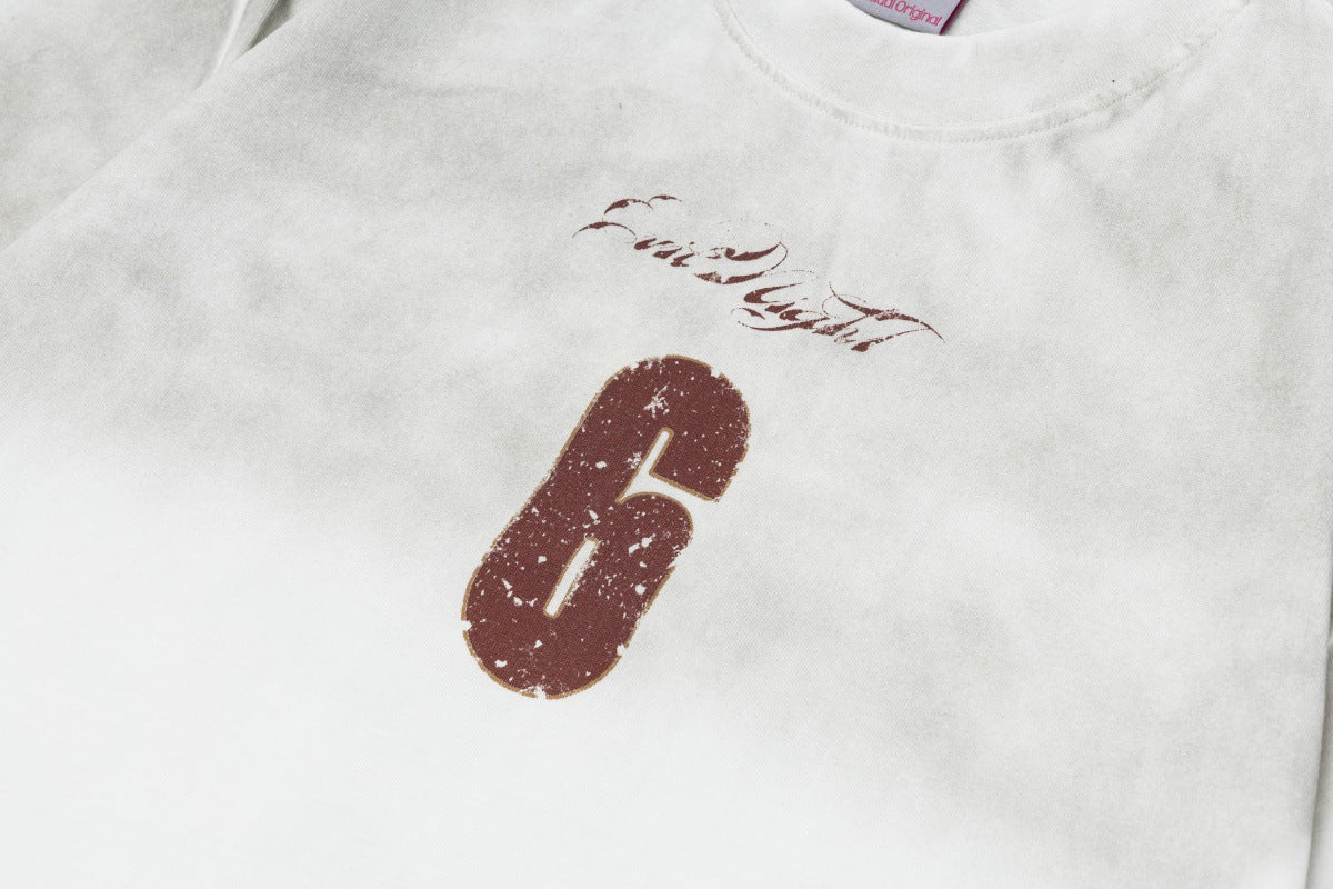 Spray Paint Number Print Short Sleeve T-Shirt