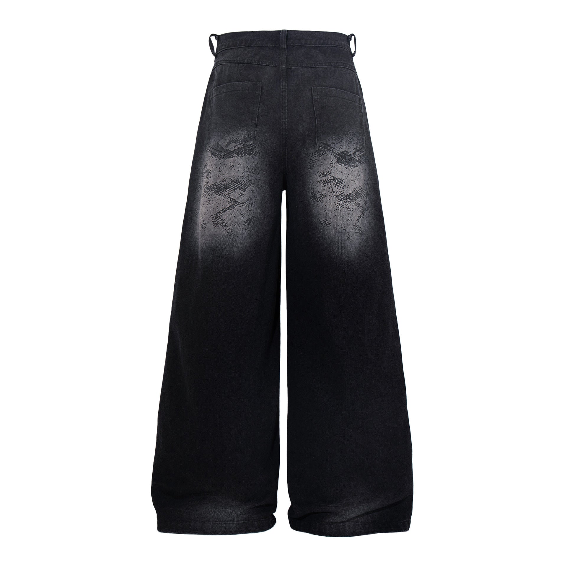Washed Tribal Fade Wide Leg Denim Jeans