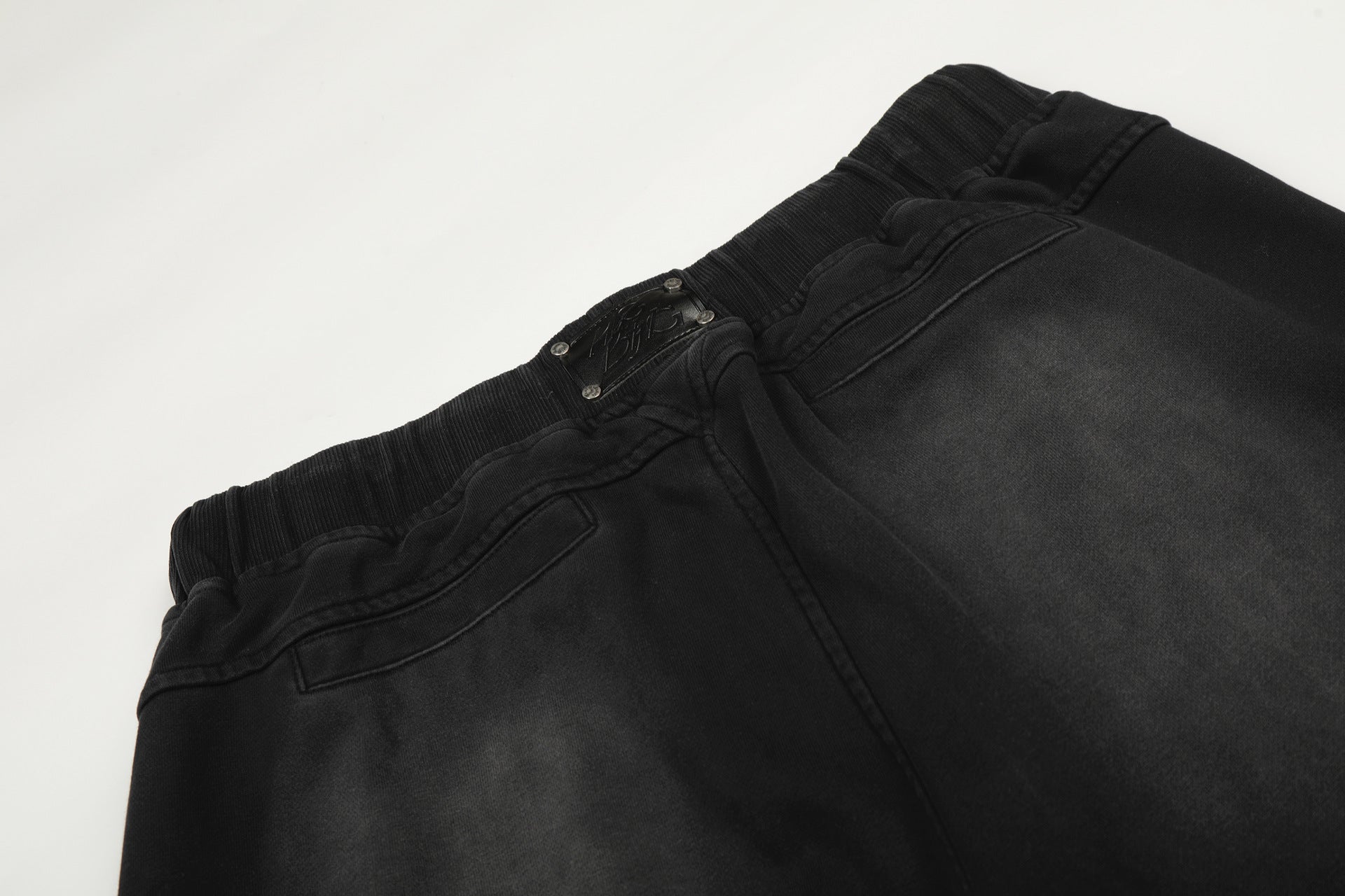 Washed Damage Drawstring Wide Leg Sweatpants