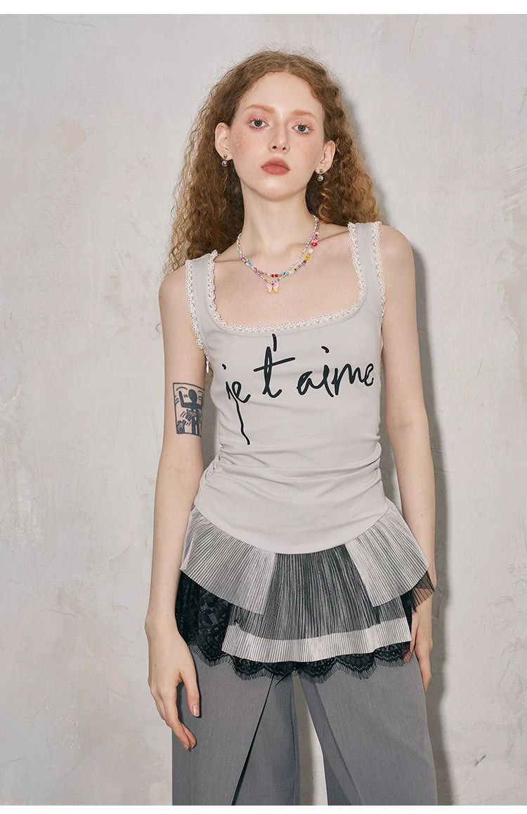 Letter Print Slim Fit Camisole