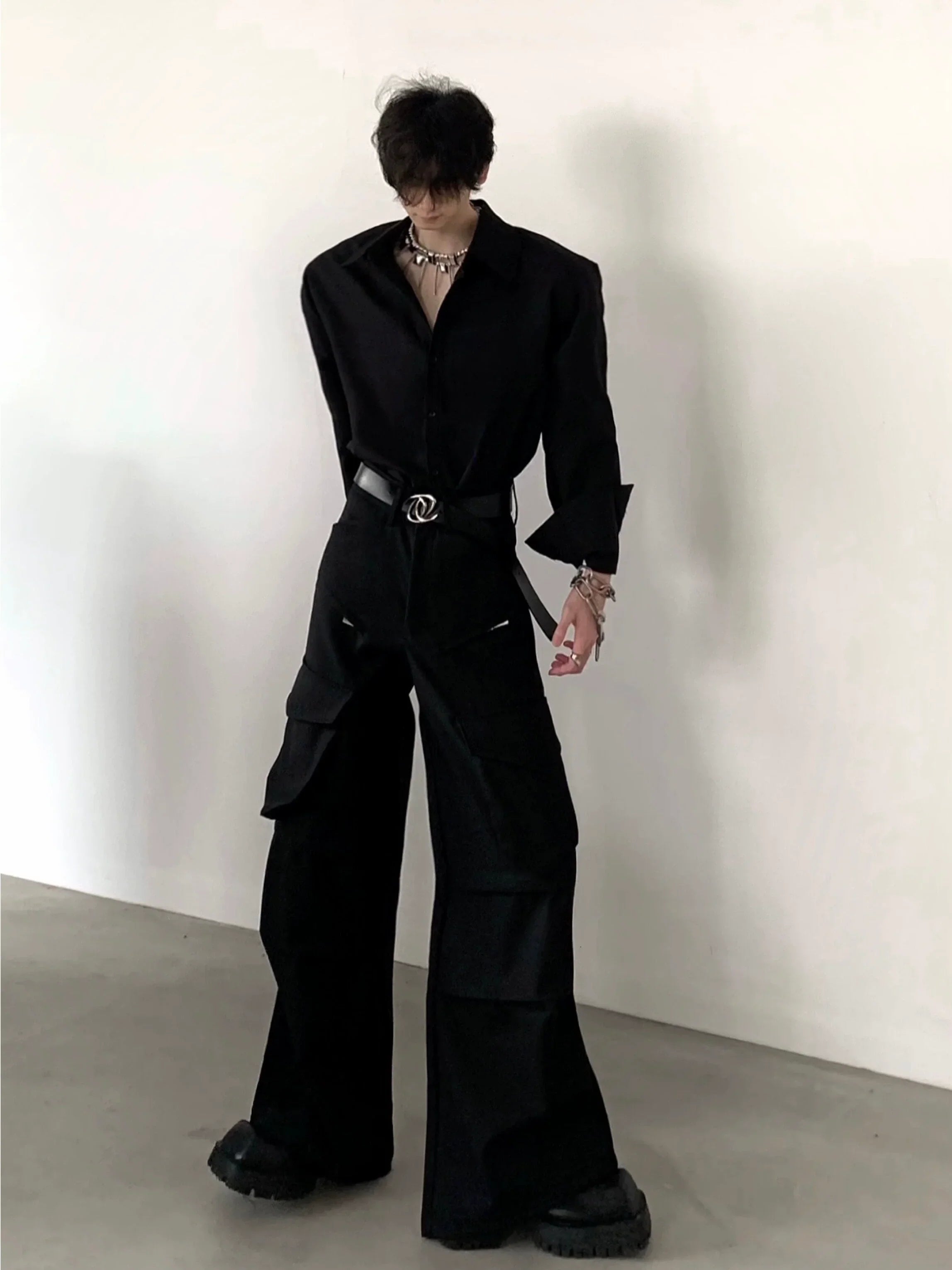 Oversize Simple Basic Long Sleeve Shirt