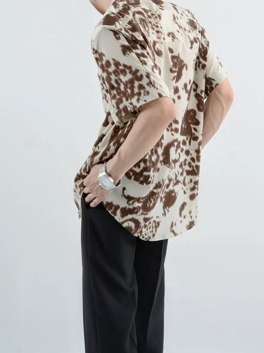 Floral Print Oversize Short Sleeve Shirt