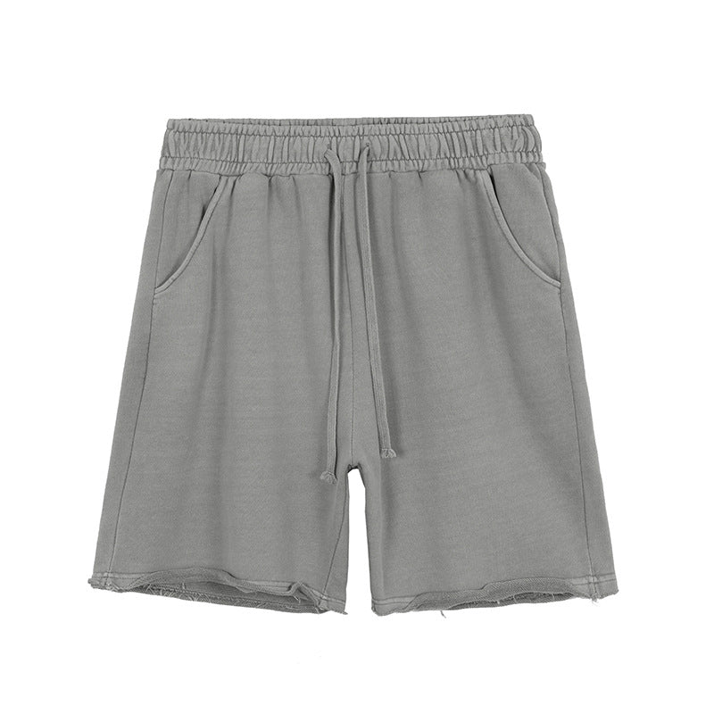 Washed Vintage Raw Edge Short Sweatpants