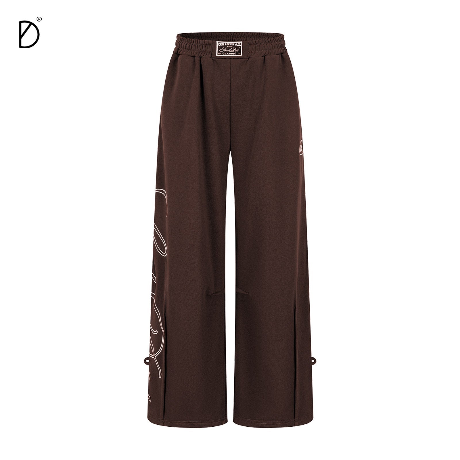 Letter Print Zipper Hoodie & Letter Print Wide Leg Sweatpants Setup