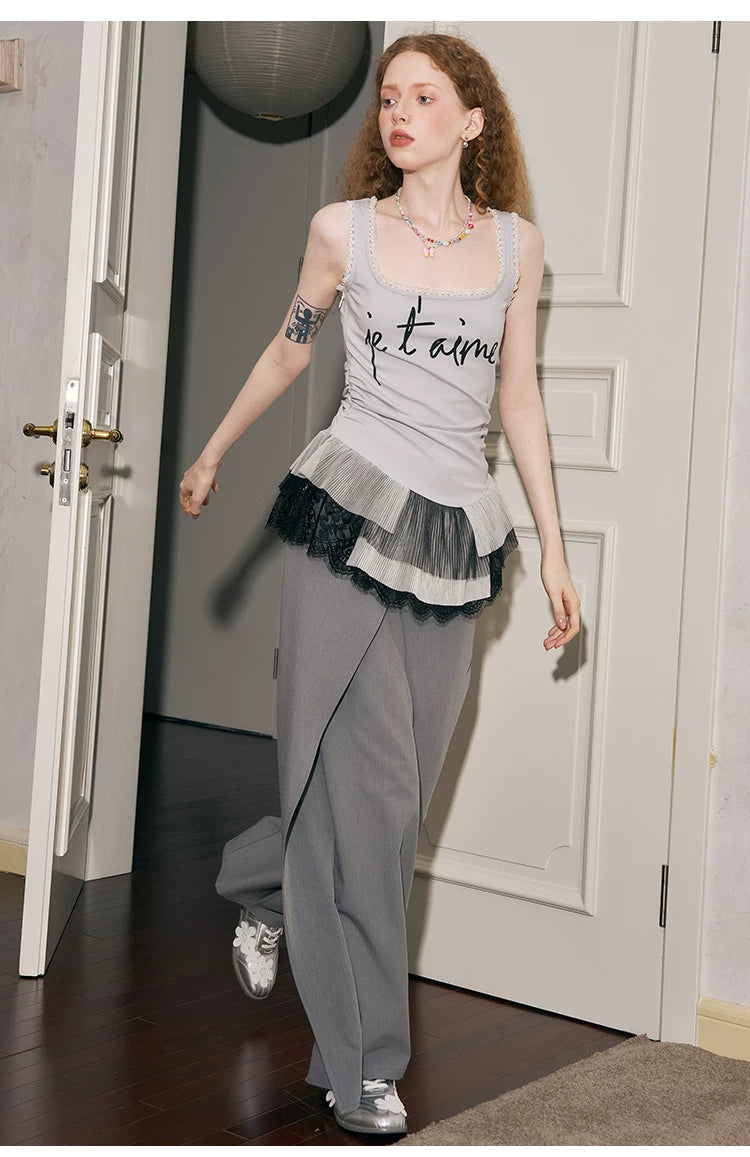 Letter Print Slim Fit Camisole