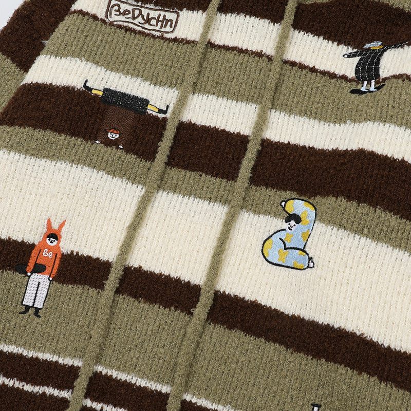 Pull à capuche brodé de dessin animé