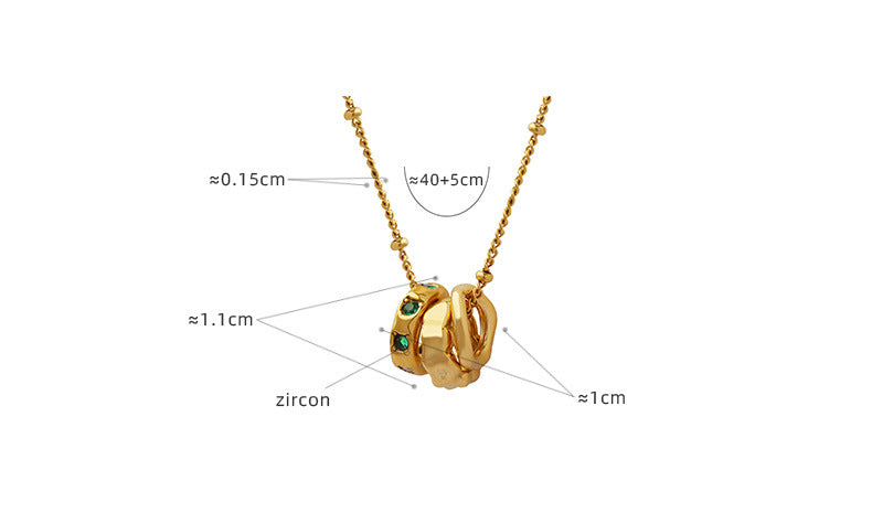 Three-Ring Buckle Necklace