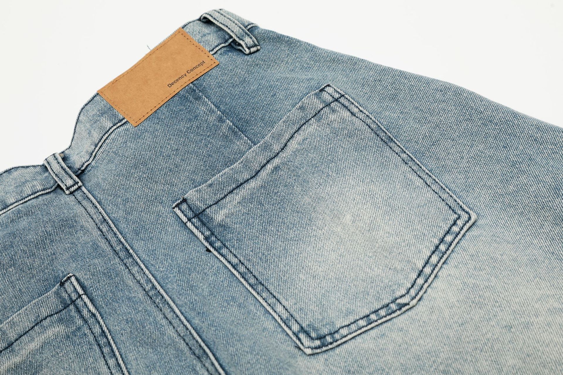 Washed Multi Pocket Curved Denim Jeans