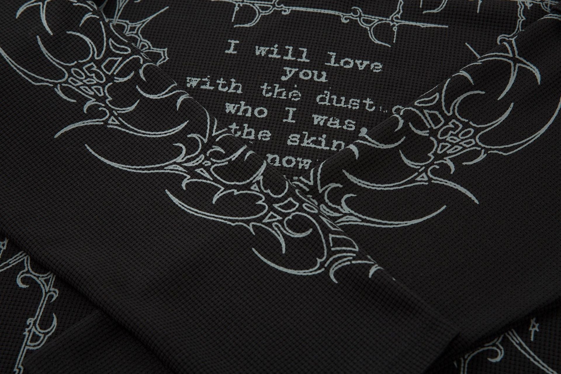 Graffiti Print Fake Layered Waffle Long Sleeve T-Shirt