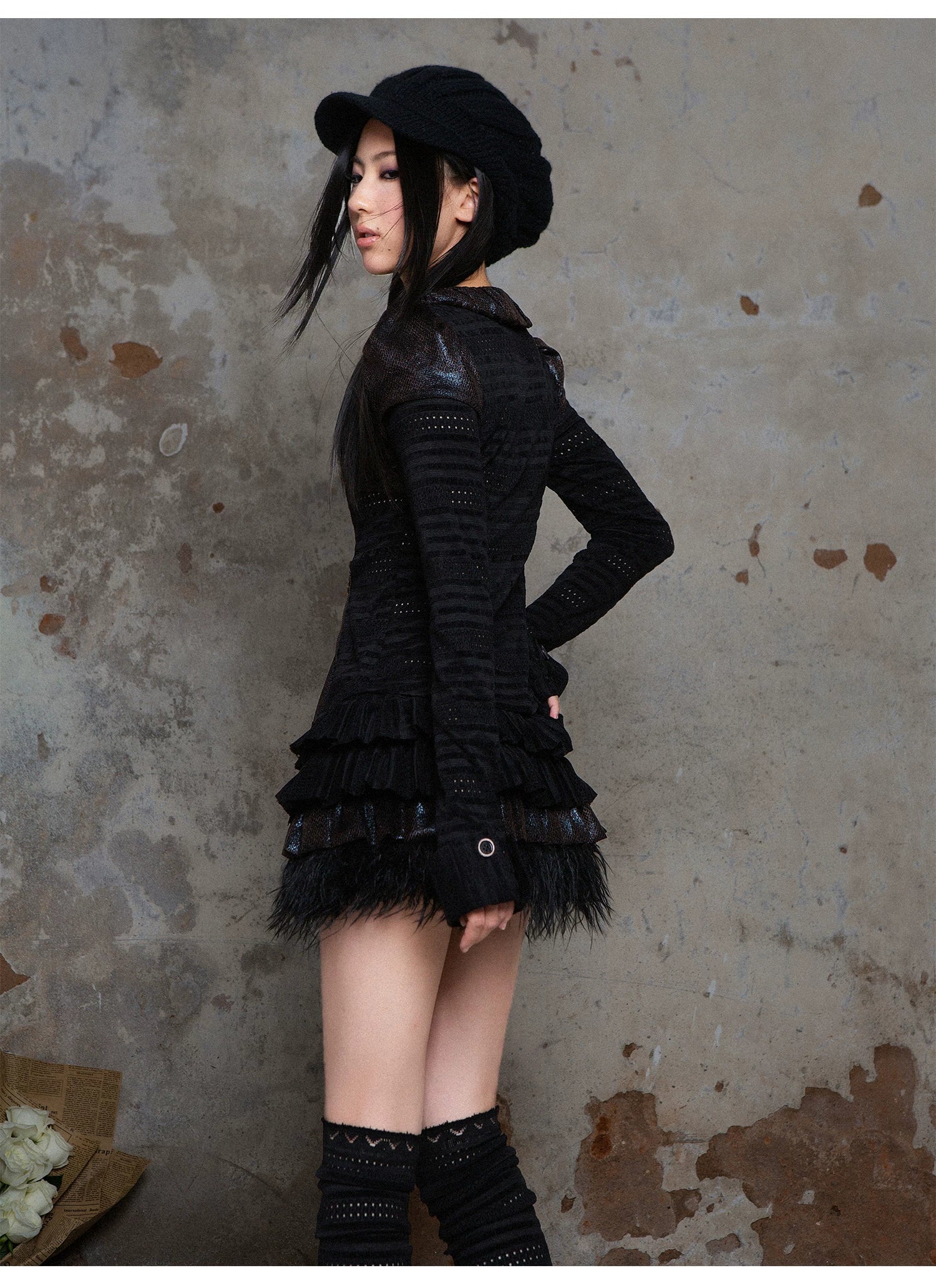 Puff Collar Fitted Long Sleeve Shirt