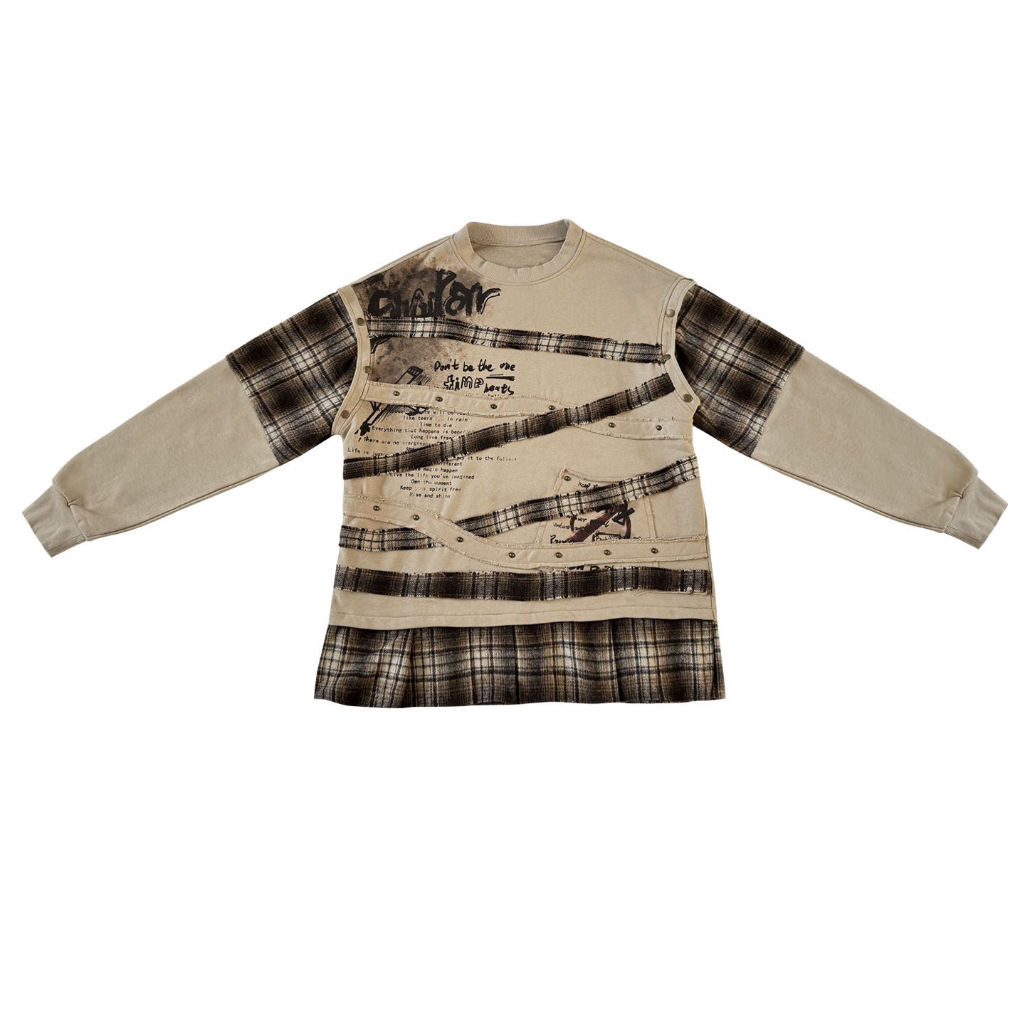 Wasteland Print Detachable Sleeve Sweatshirt