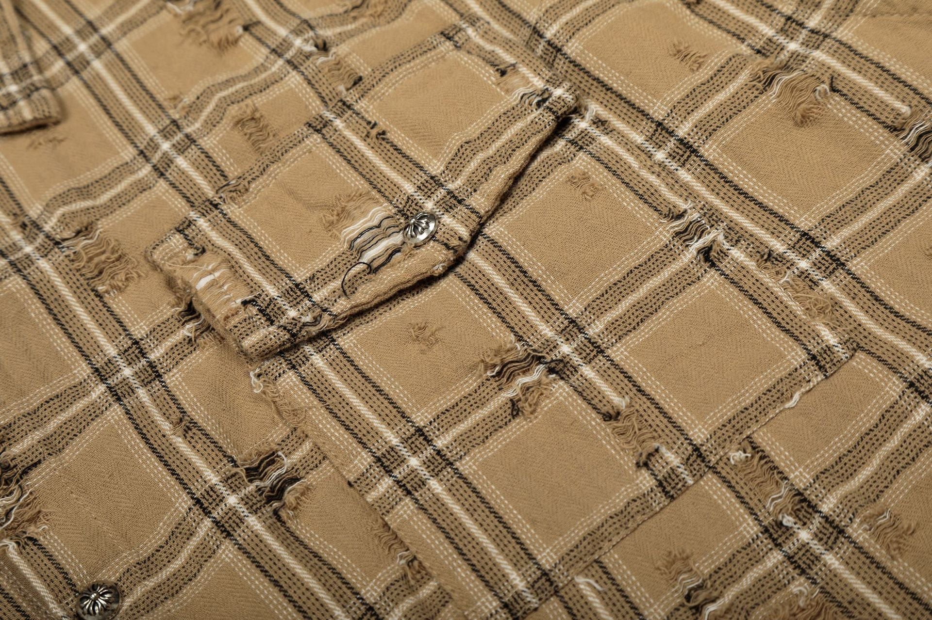 Plaid Damage Wash Long Sleeve Shirt