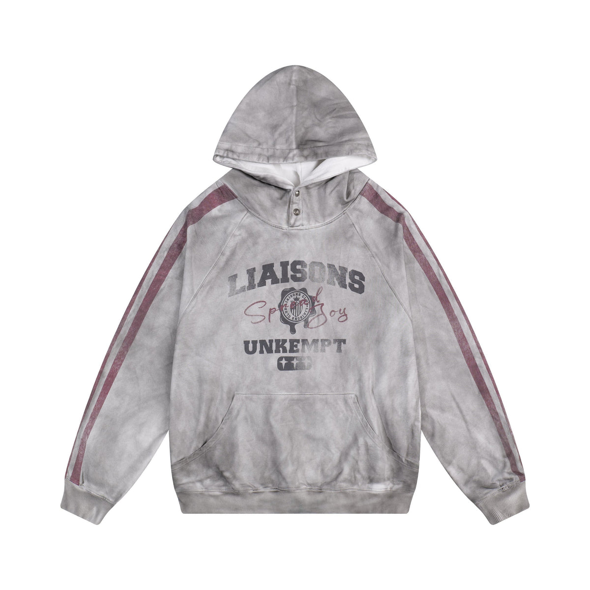 Letter Print Washed Oversize Hoodie