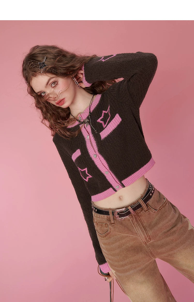 Cropped Knit Cardigan