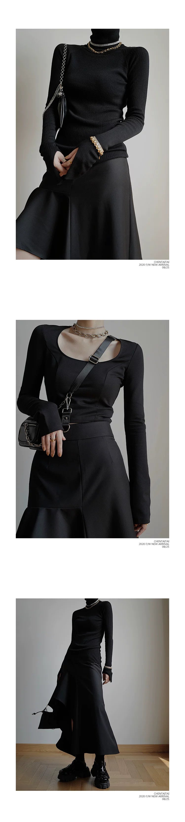 High Waist Slit Skirt