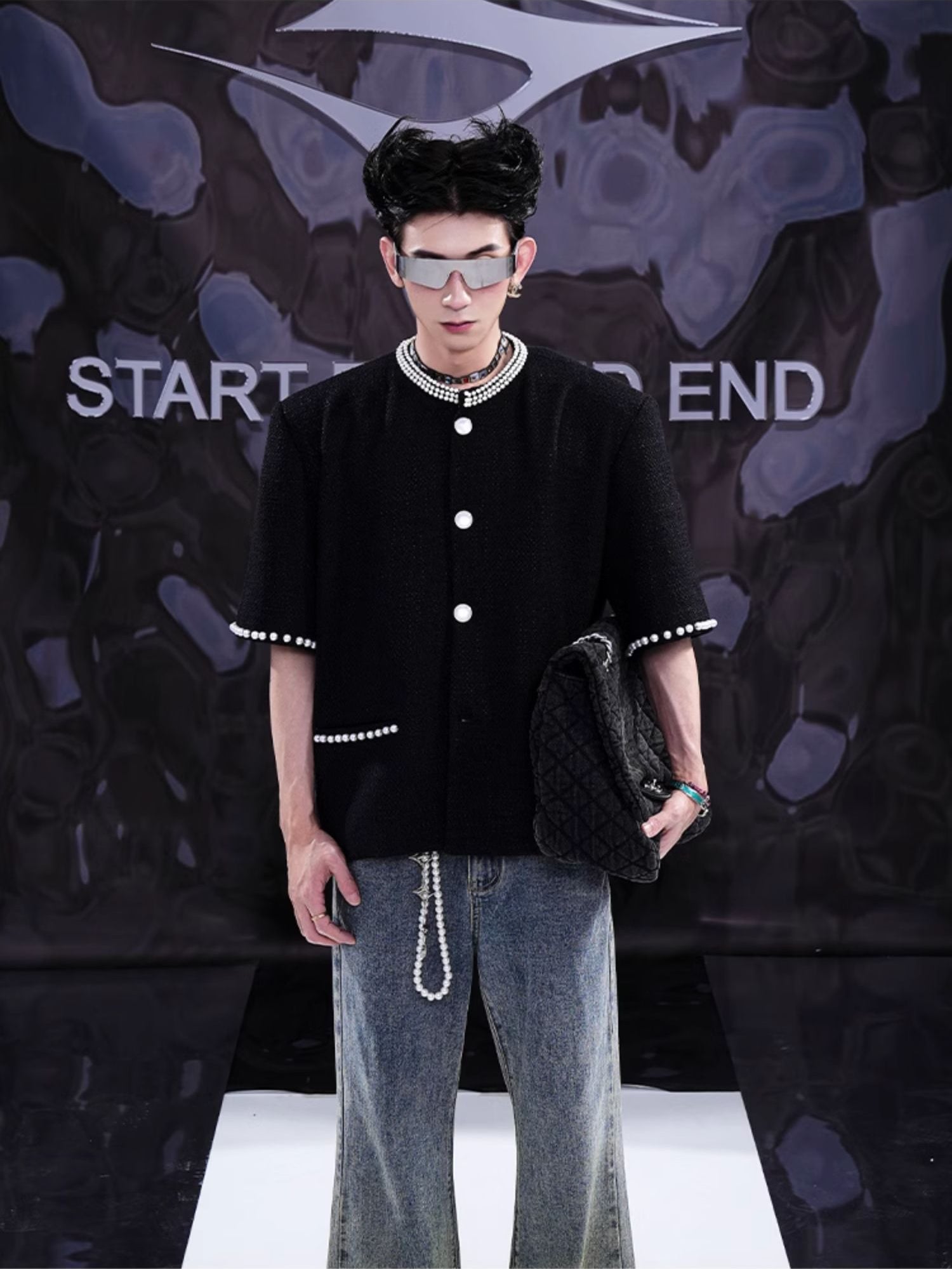 Pearl Short Sleeve Tweed Jacket