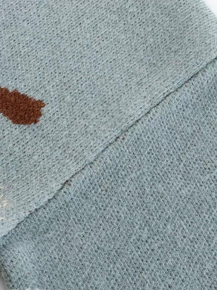 Haze Blue Niche Design Sweater
