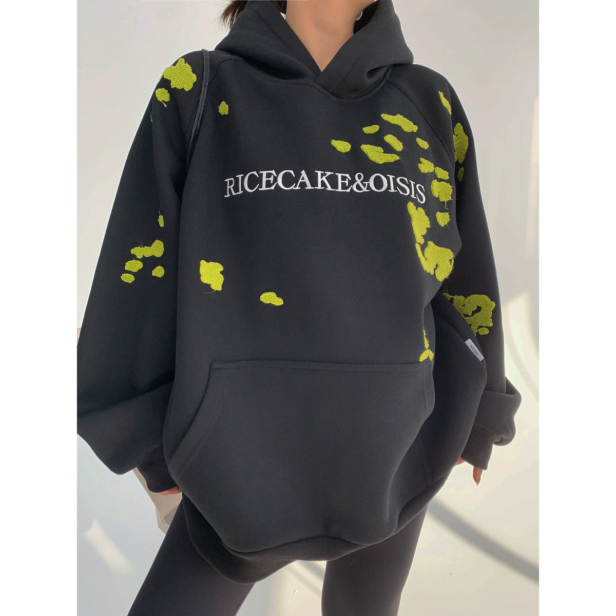 Thick Embroidery Oversized Hoodie