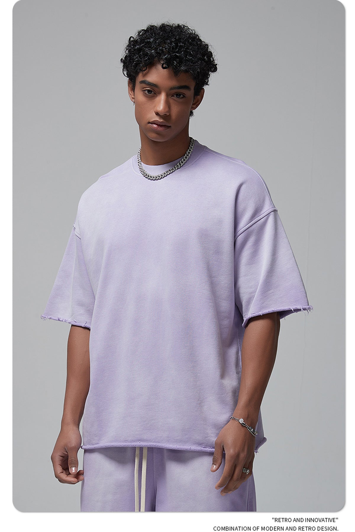 Oversize Spray-dyed Short-sleeve T-shirt & Spray-dyed Short Sweatpants Setup