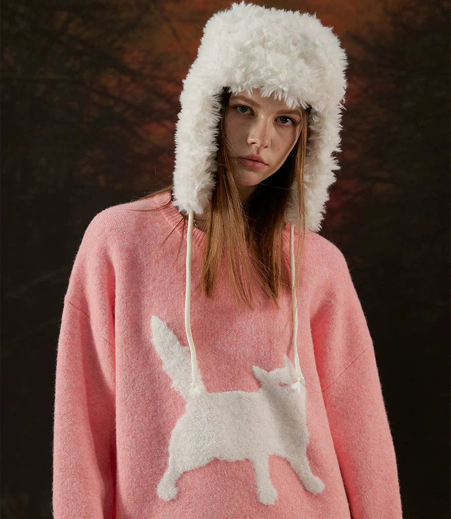 Cat Graphic Knit Sweater