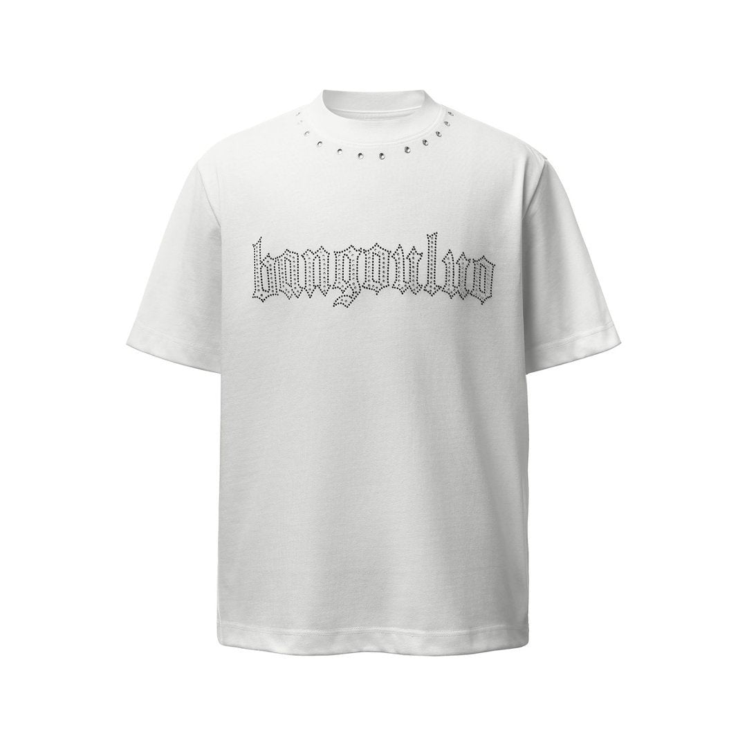 Letter Rhinestone Oversize Short Sleeve T-Shirt