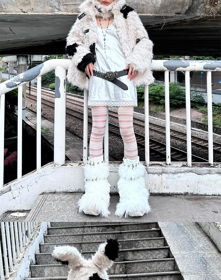 Patchwork Fake Fur Jacket