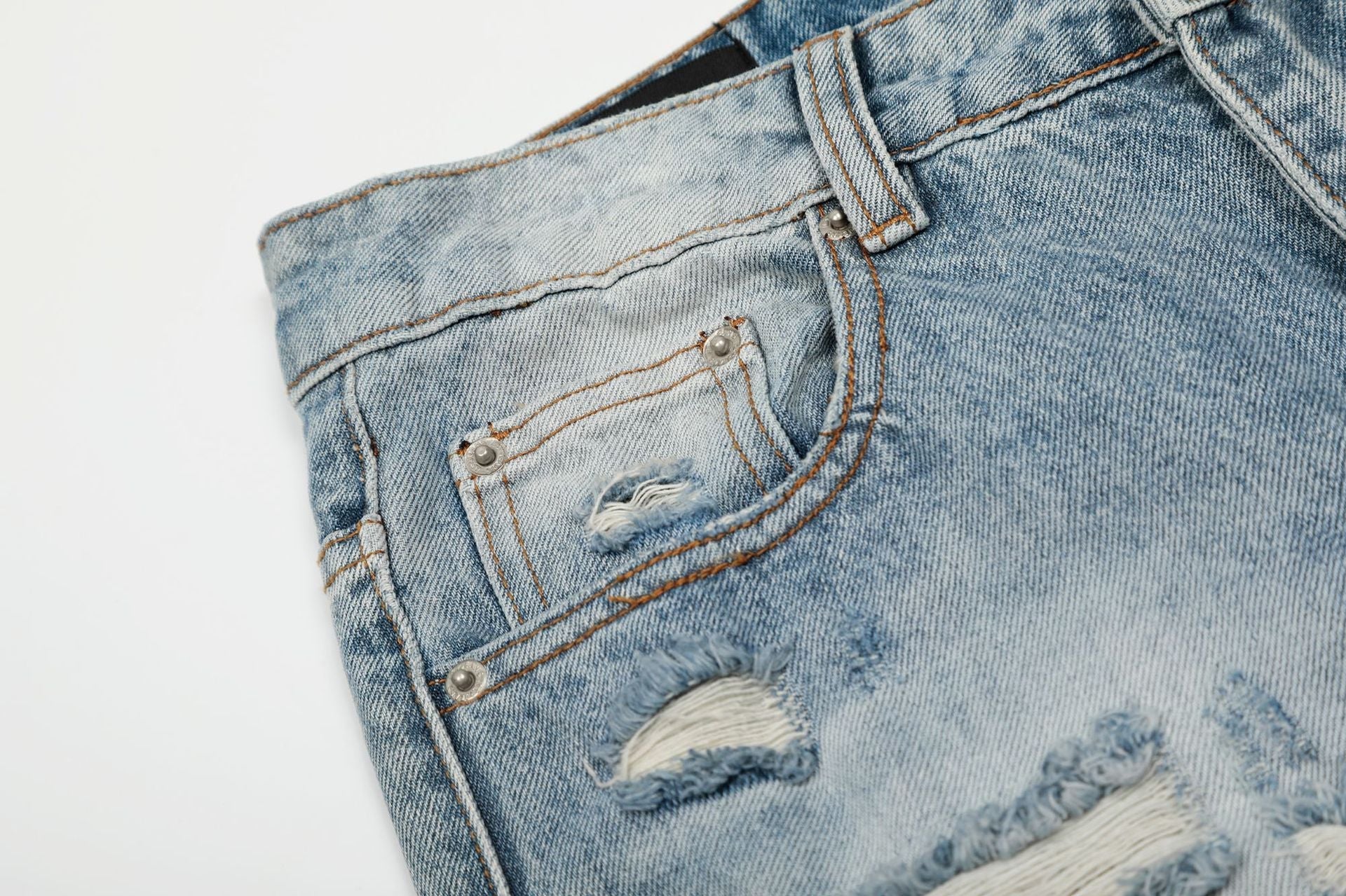 Washed Damage Flare Denim Jeans