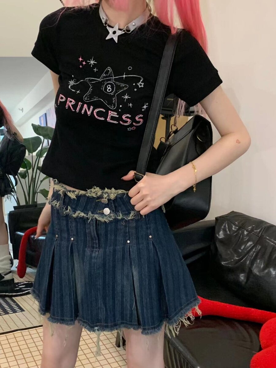 Rhinestone Graphic Print Short Sleeve T-Shirt
