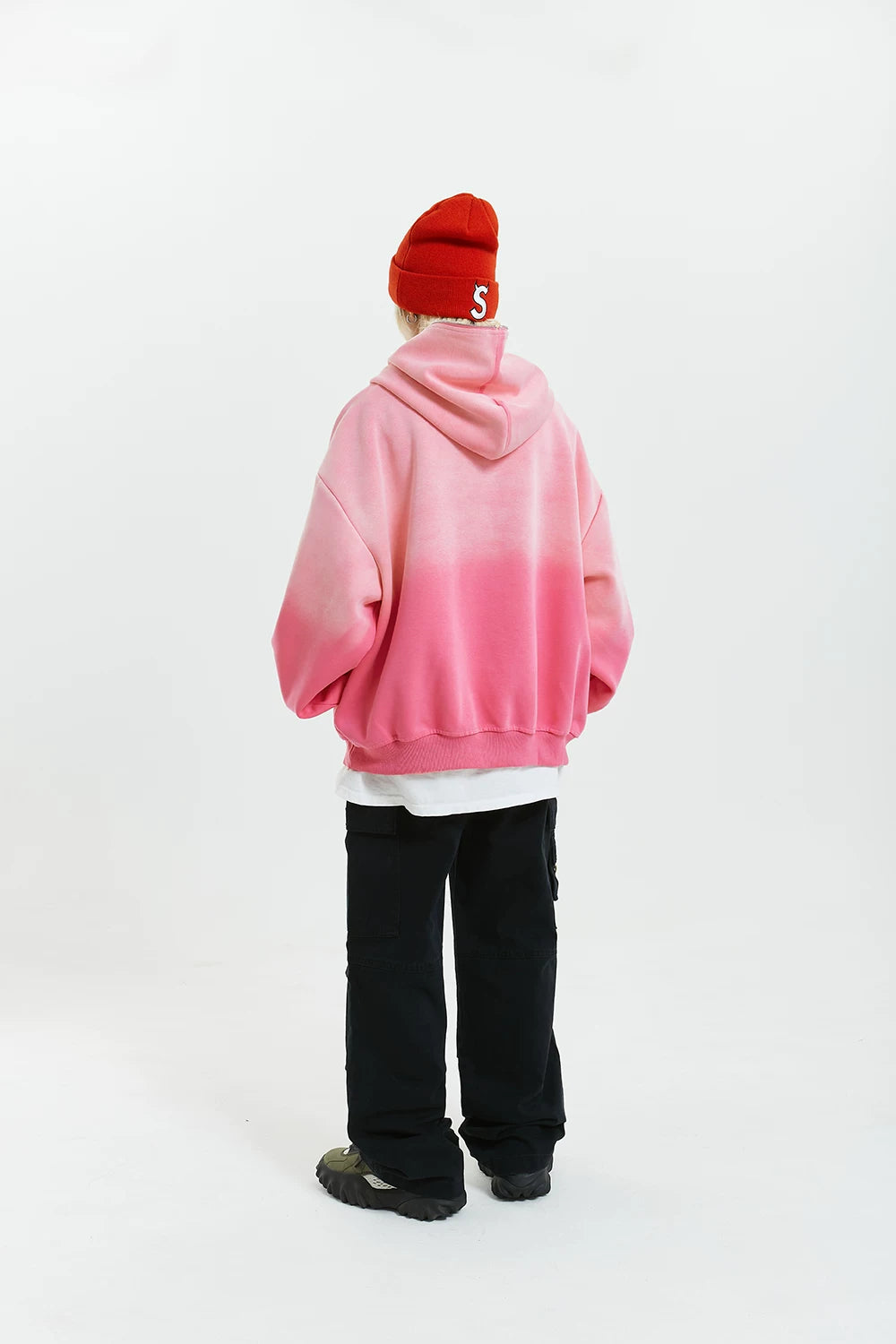 Gradient Half Zip Oversize Hoodie