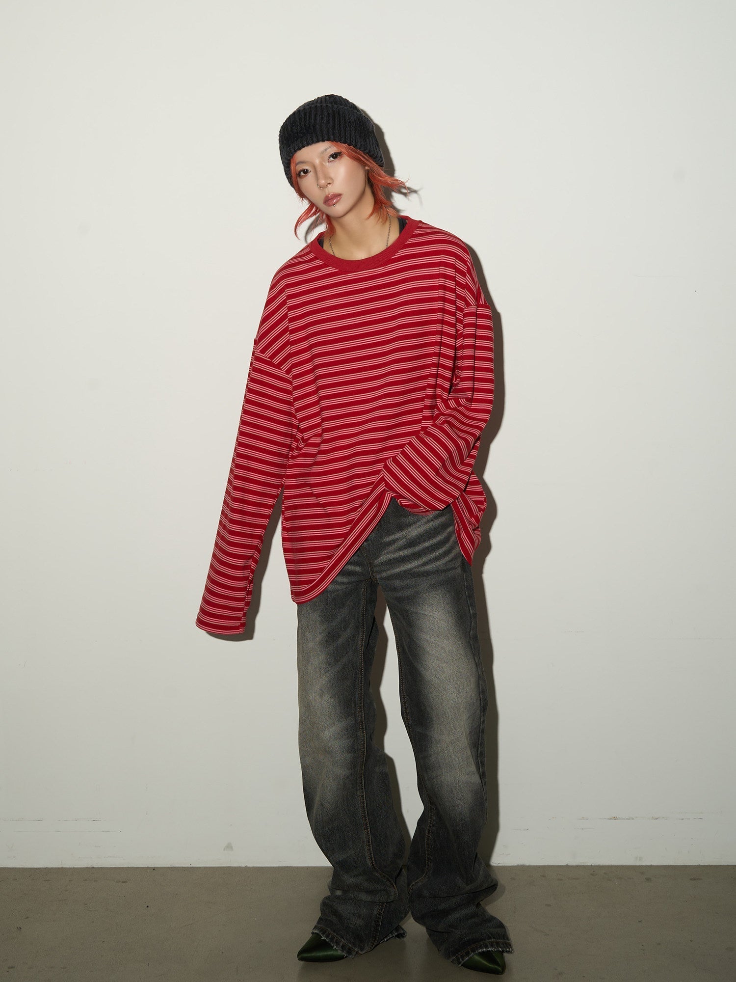 Contrast Stripe Long Sleeve T-Shirt