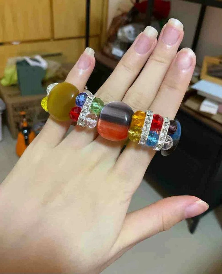 Vintage farbige Diamant Kreis Uhr