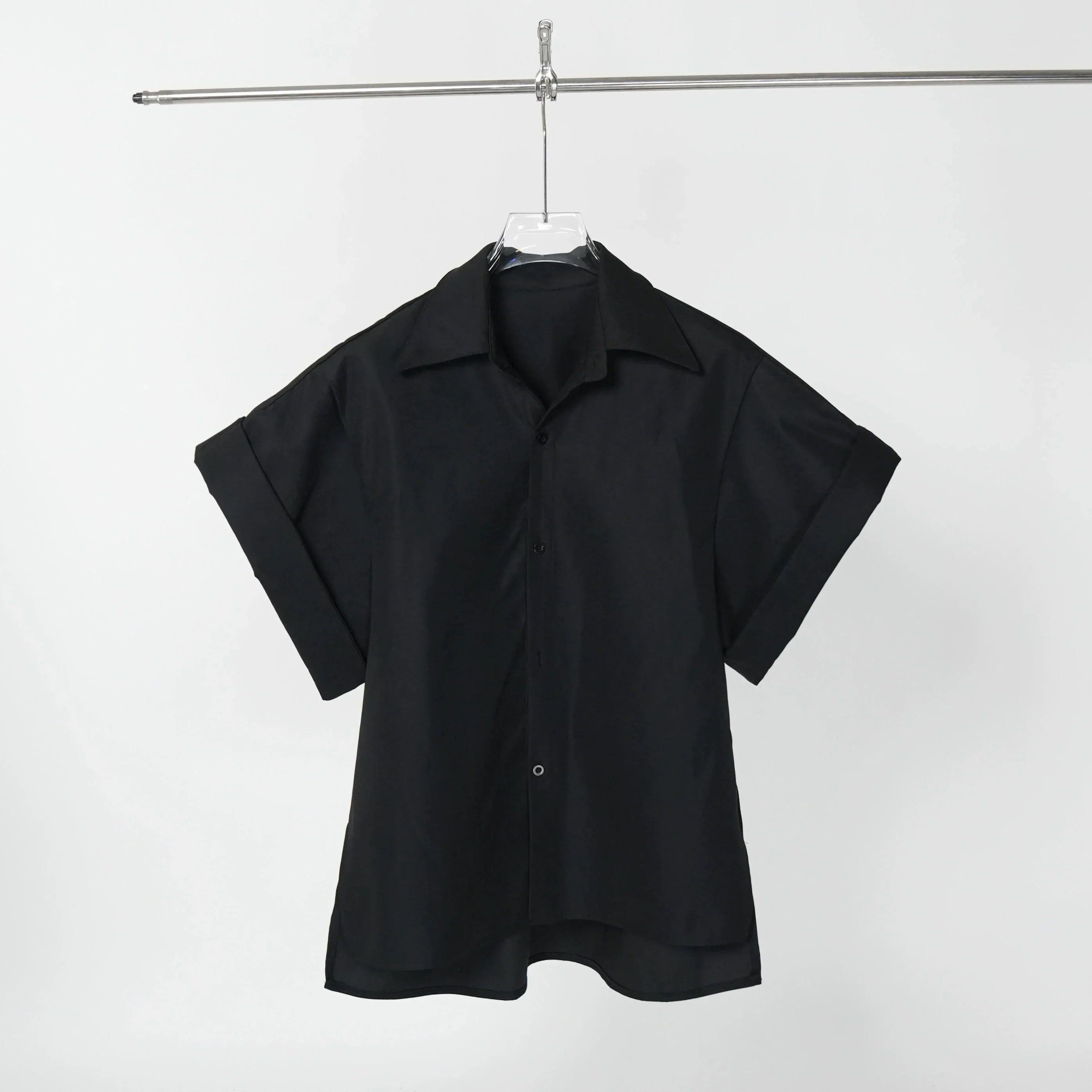 Wide Cuff Design Short Sleeve Shirt