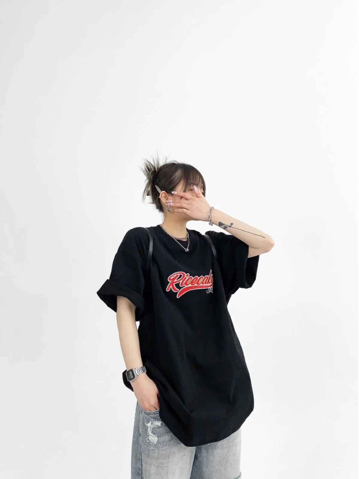 Logo Patch Oversize Short Sleeve T-Shirt