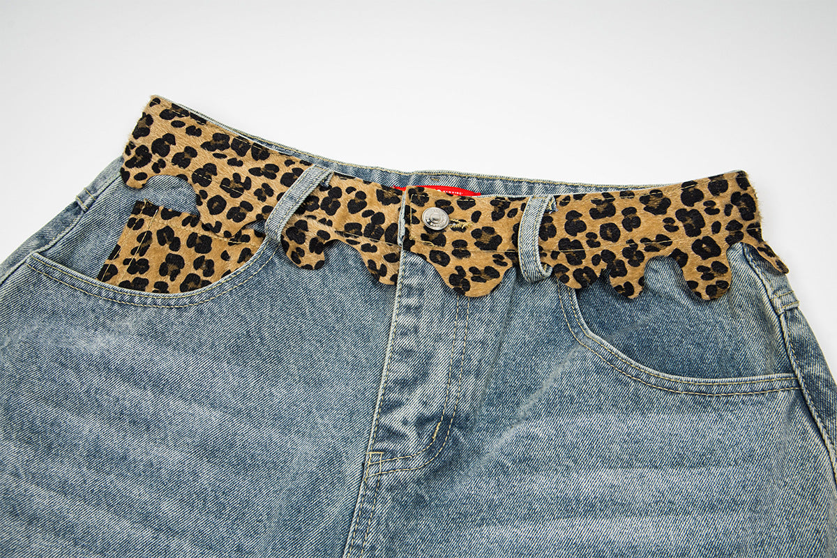 Leopard Print Damage Jort