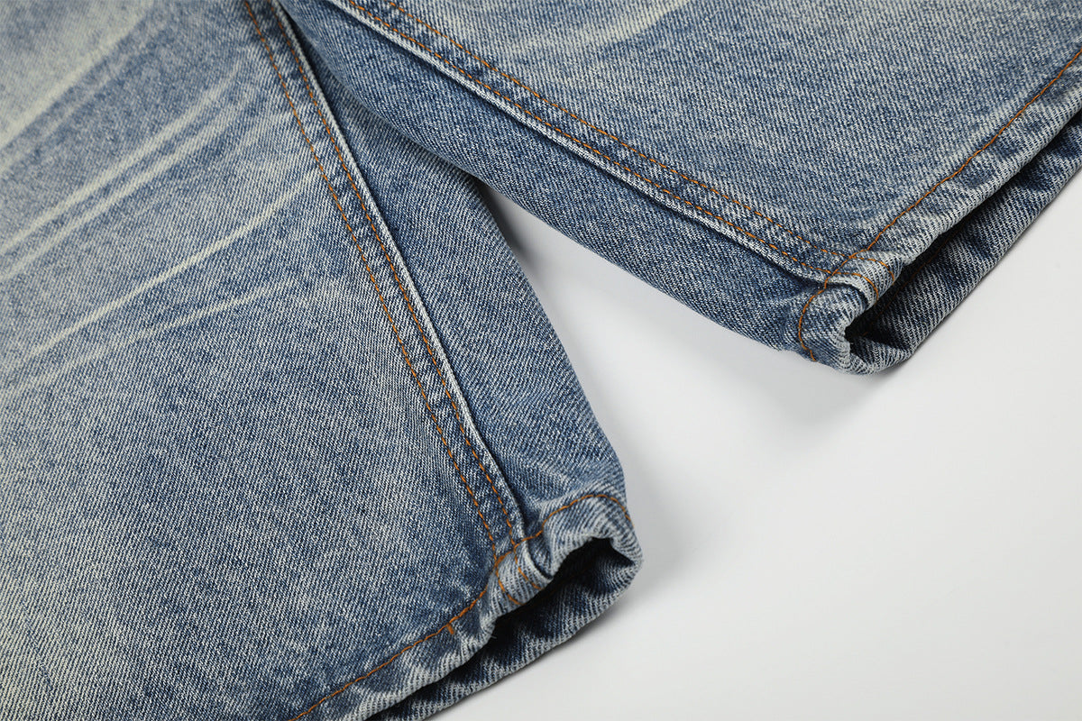 Washed Whisker Denim Jort