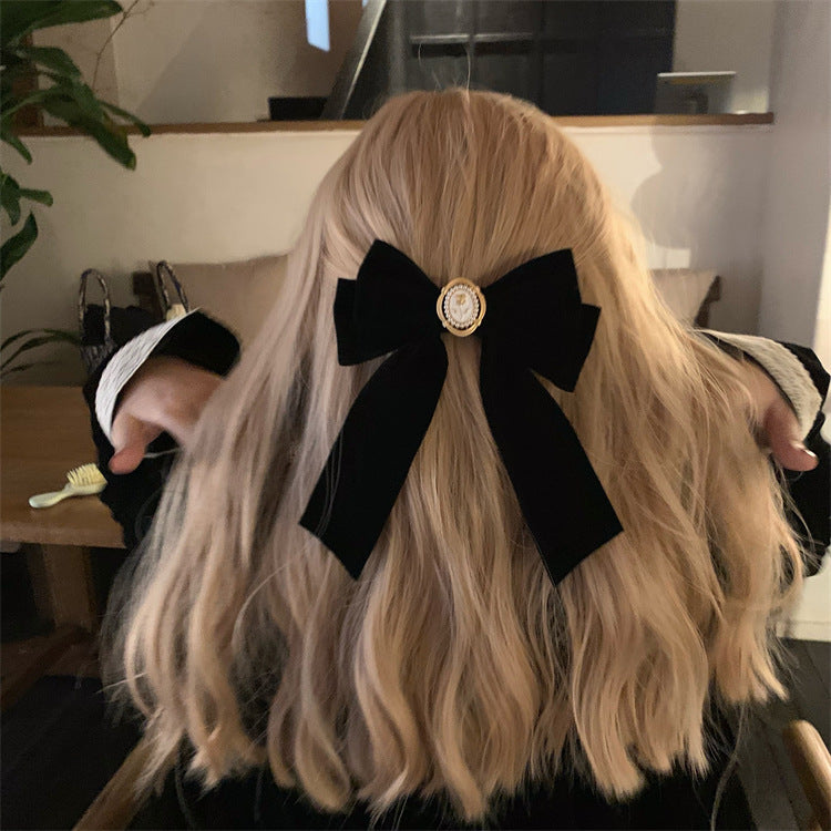 Black Velvet Vintage French Top Clip