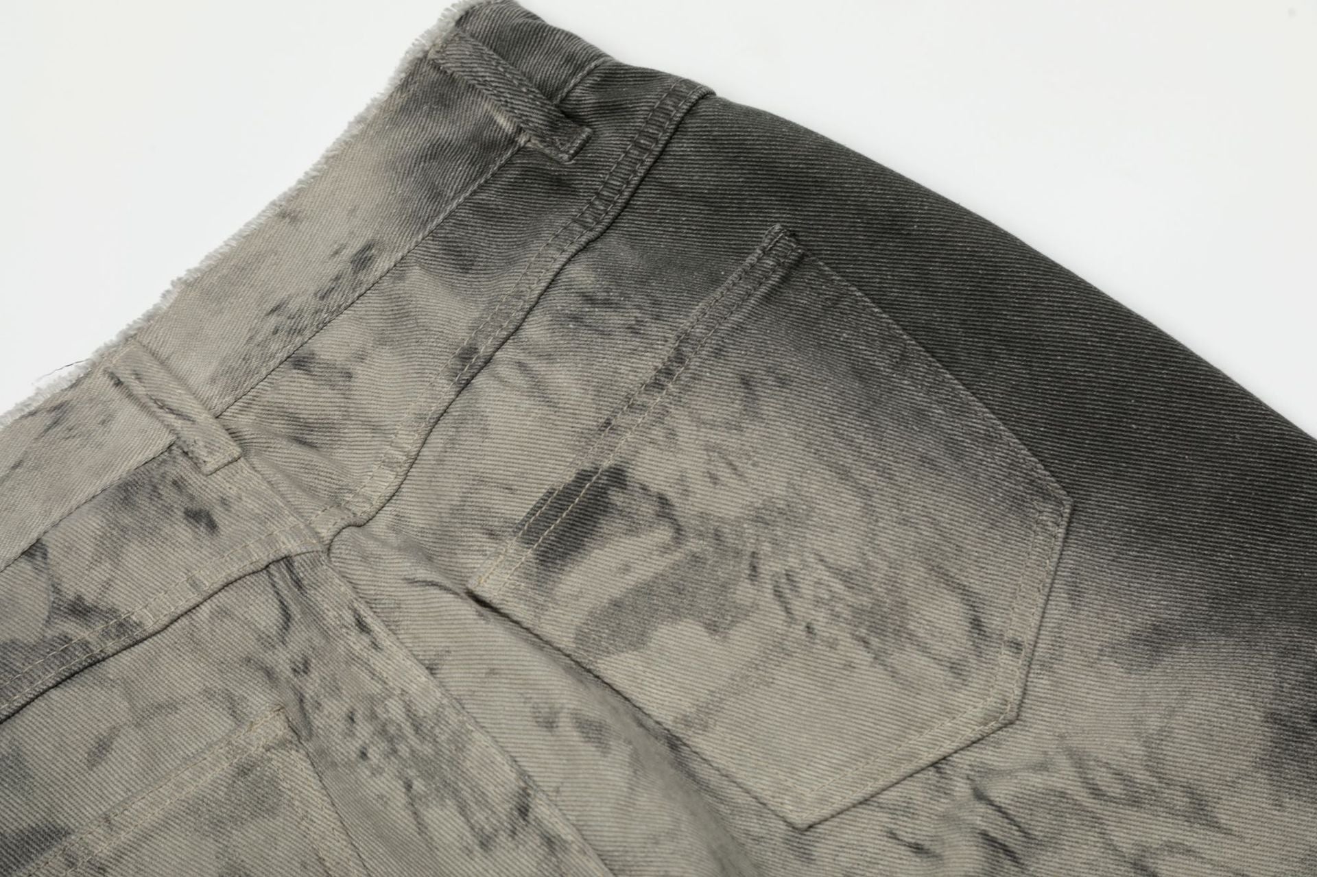 Paint Washed Wide Leg Denim Jeans