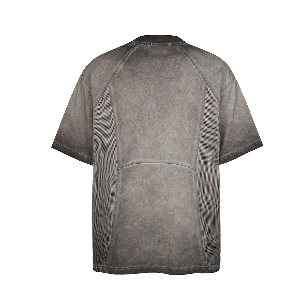 Washed Mesh Panel Short Sleeve T-Shirt
