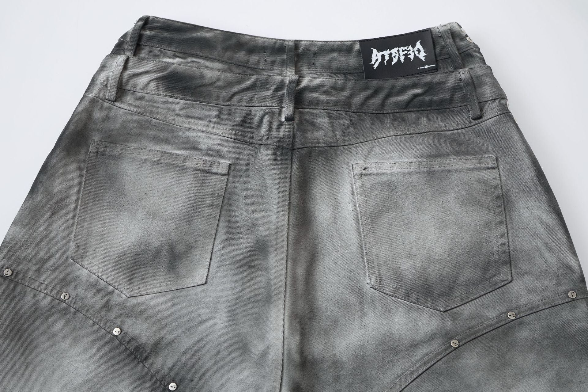 Washed Graffiti Dirty-Dye Denim Jort