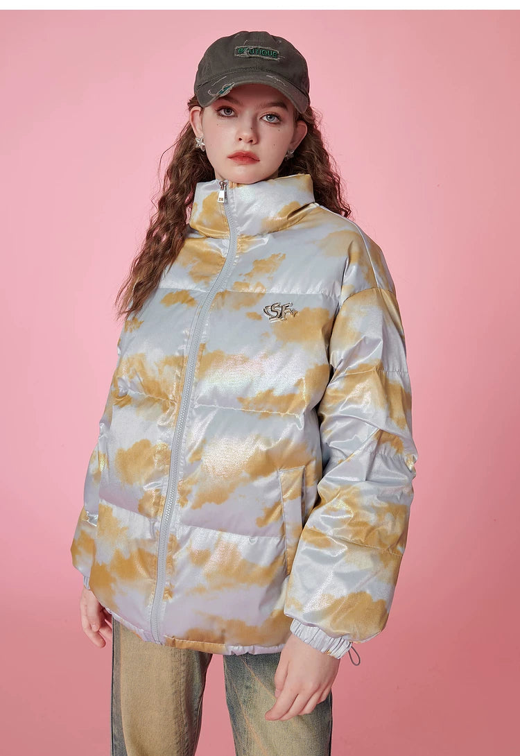 Oversize High-Neck White Duck Down Jacket