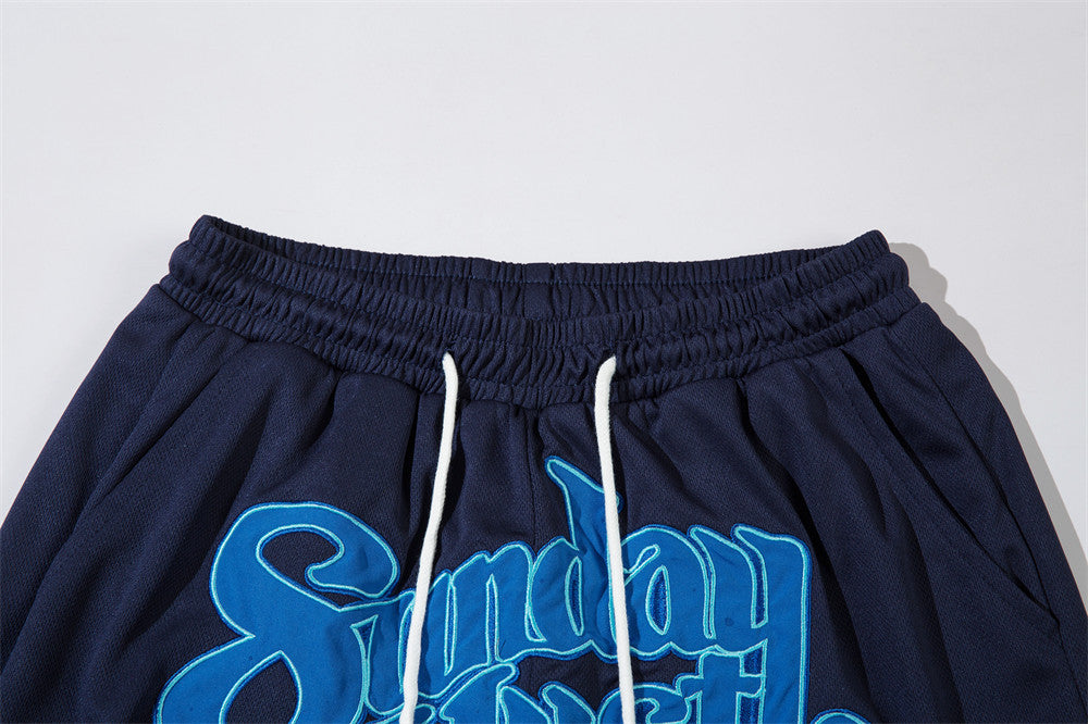 Pantalones cortos bordados con letras Sunday Hustle