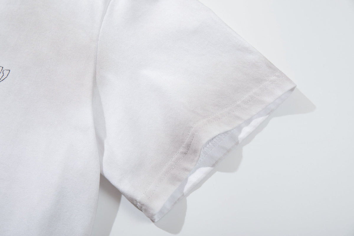 Washed Handwriting Print Short Sleeve T-Shirt