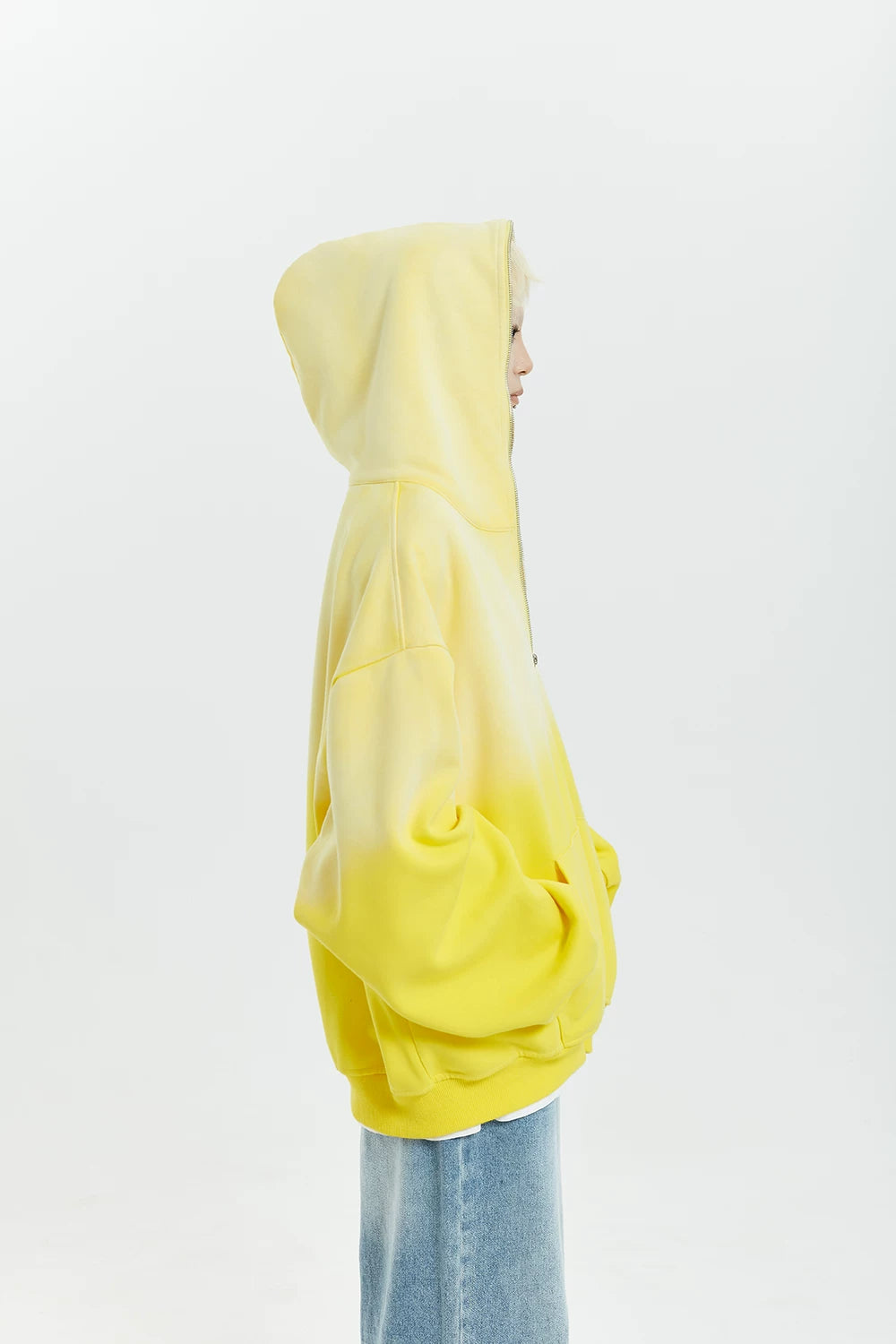 Gradient Half Zip Oversize Hoodie