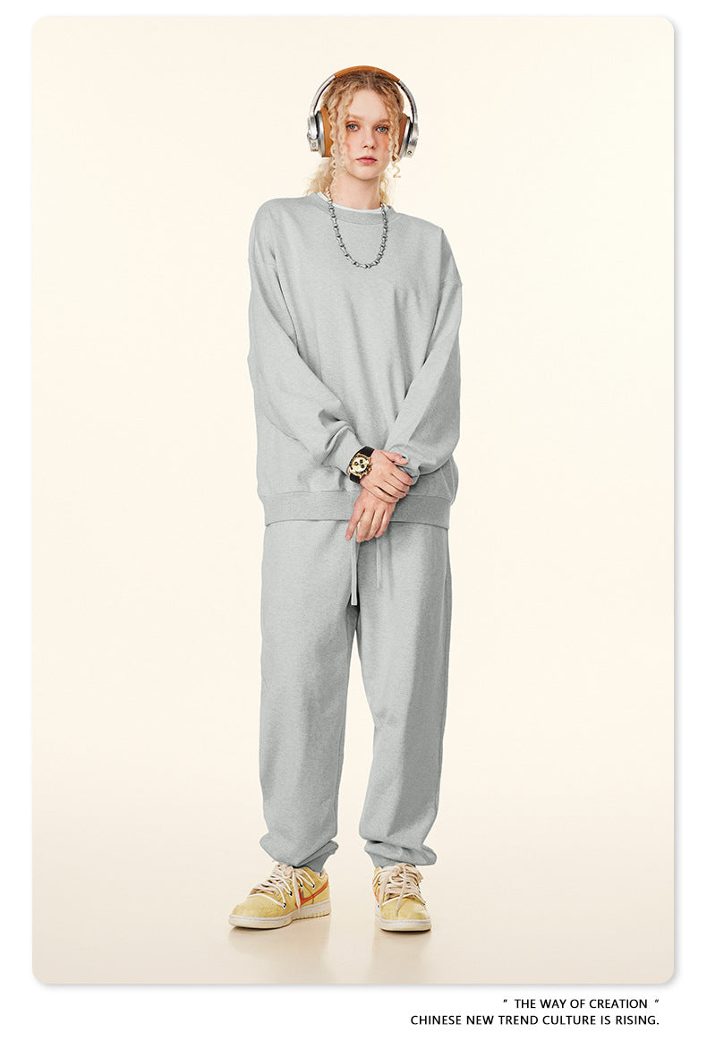Oversize Heavyweight Basic Round Neck Sweatshirt