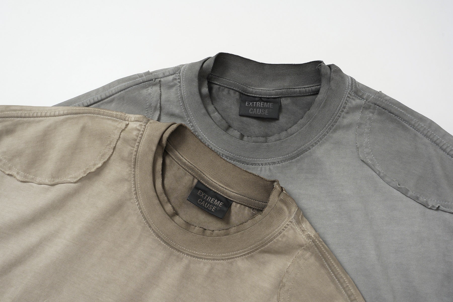 Utility Patchwork Washed Damage Short Sleeve T-Shirt