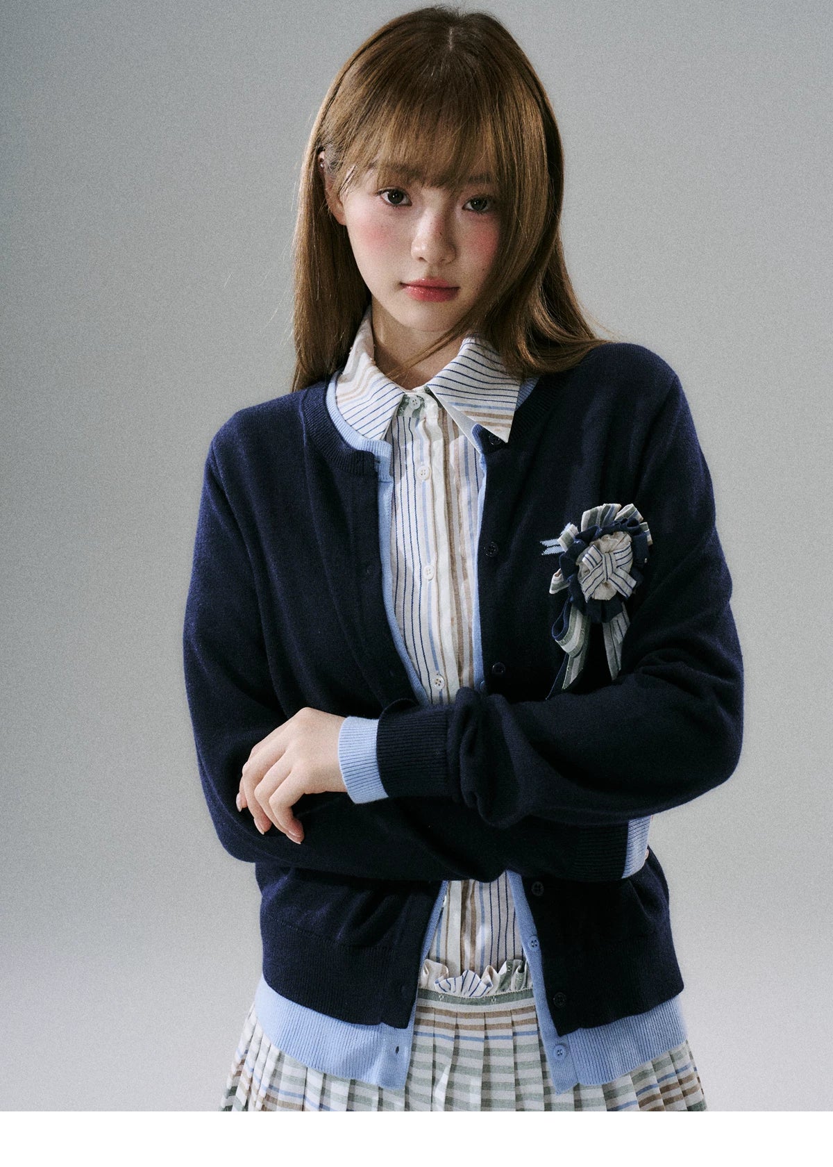 Logo Embroidery Knit Cardigan