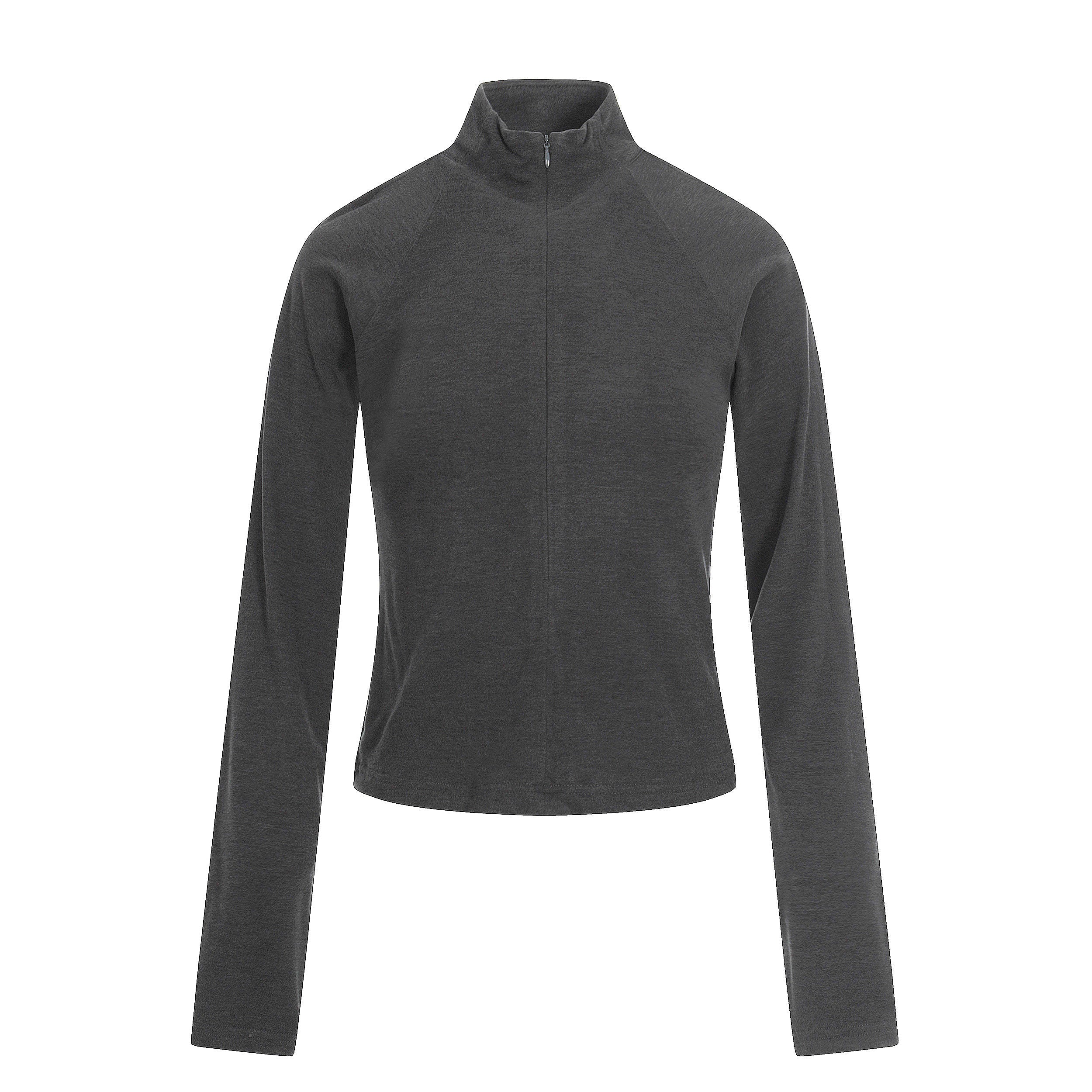 Half Zip Fitted Long Sleeve T-Shirt